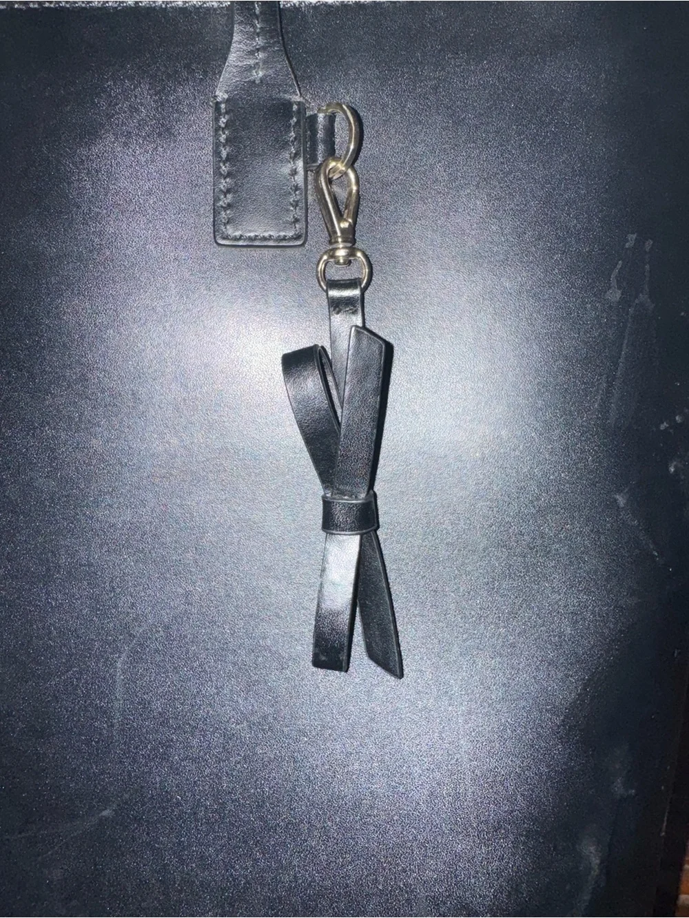 kate spade Black Leather Tote with Gold Logo